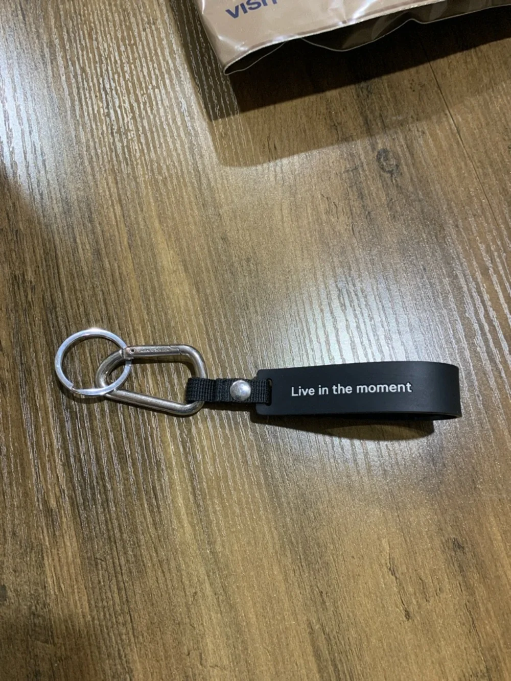 lululemon athletica Black Silicone Key Fob with Silver Hardware